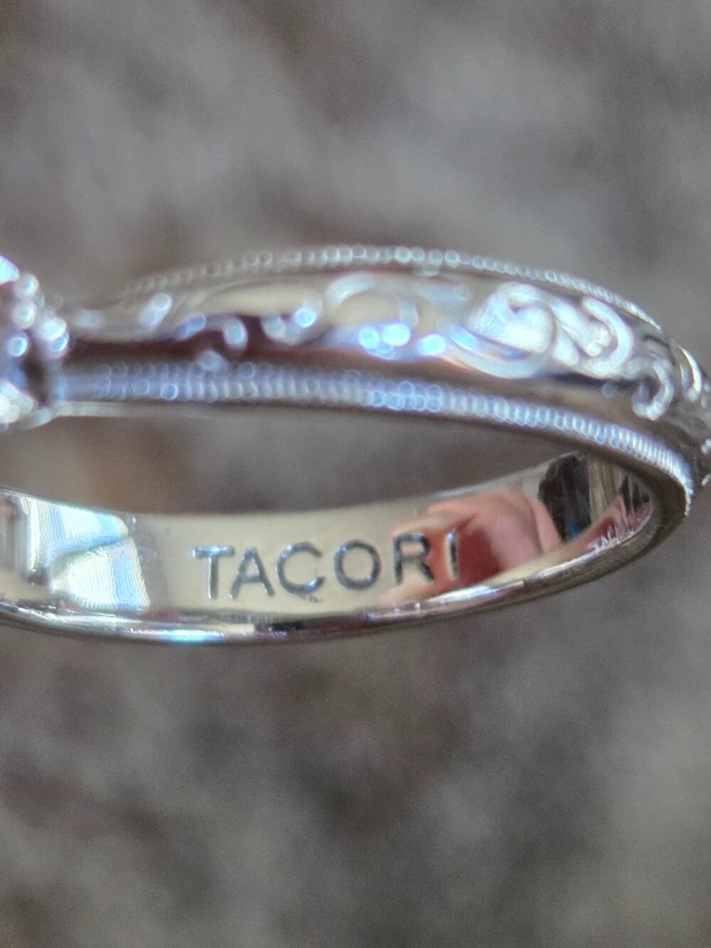 Tacori Triple Cubic Zirconia Sterling Silver Ring - Picture 5 of 7